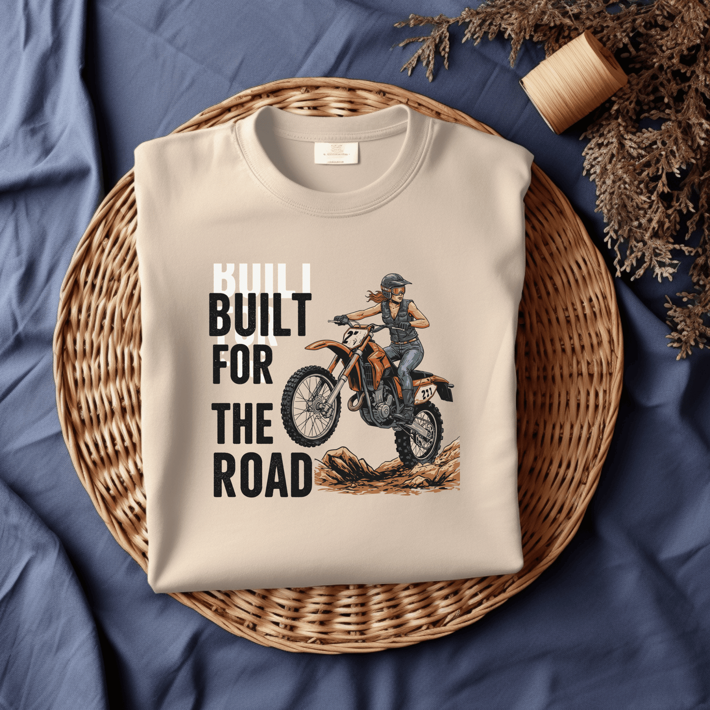 Built for the Road Women’s Biker T-Shirt – Heavyweight Gildan® 5000 Crewnec
