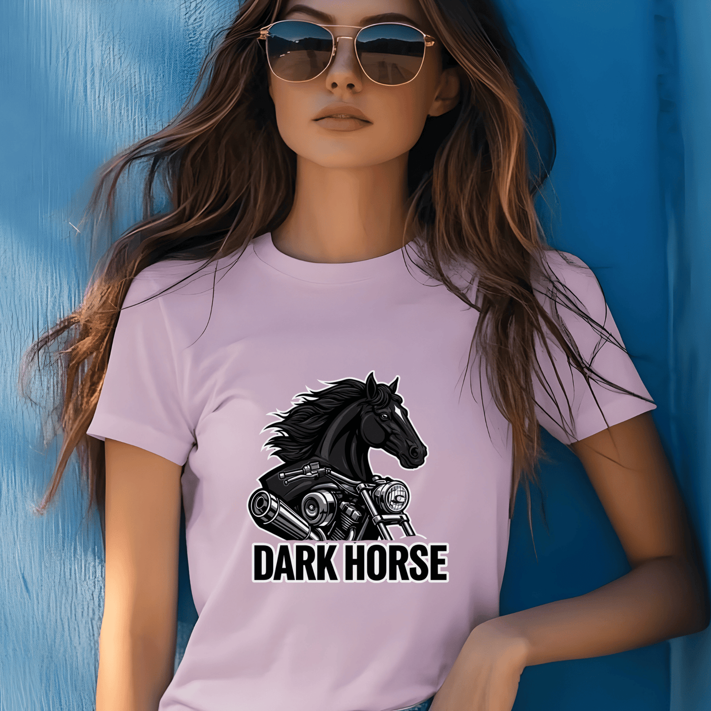Dark Horse Women’s Biker T-Shirt – Heavyweight Gildan® 5000 Crewneck