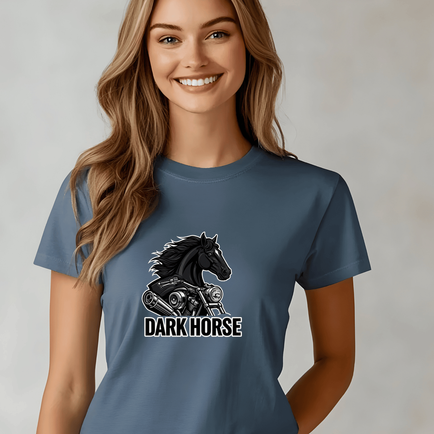 Dark Horse Women’s Biker T-Shirt – Heavyweight Gildan® 5000 Crewneck