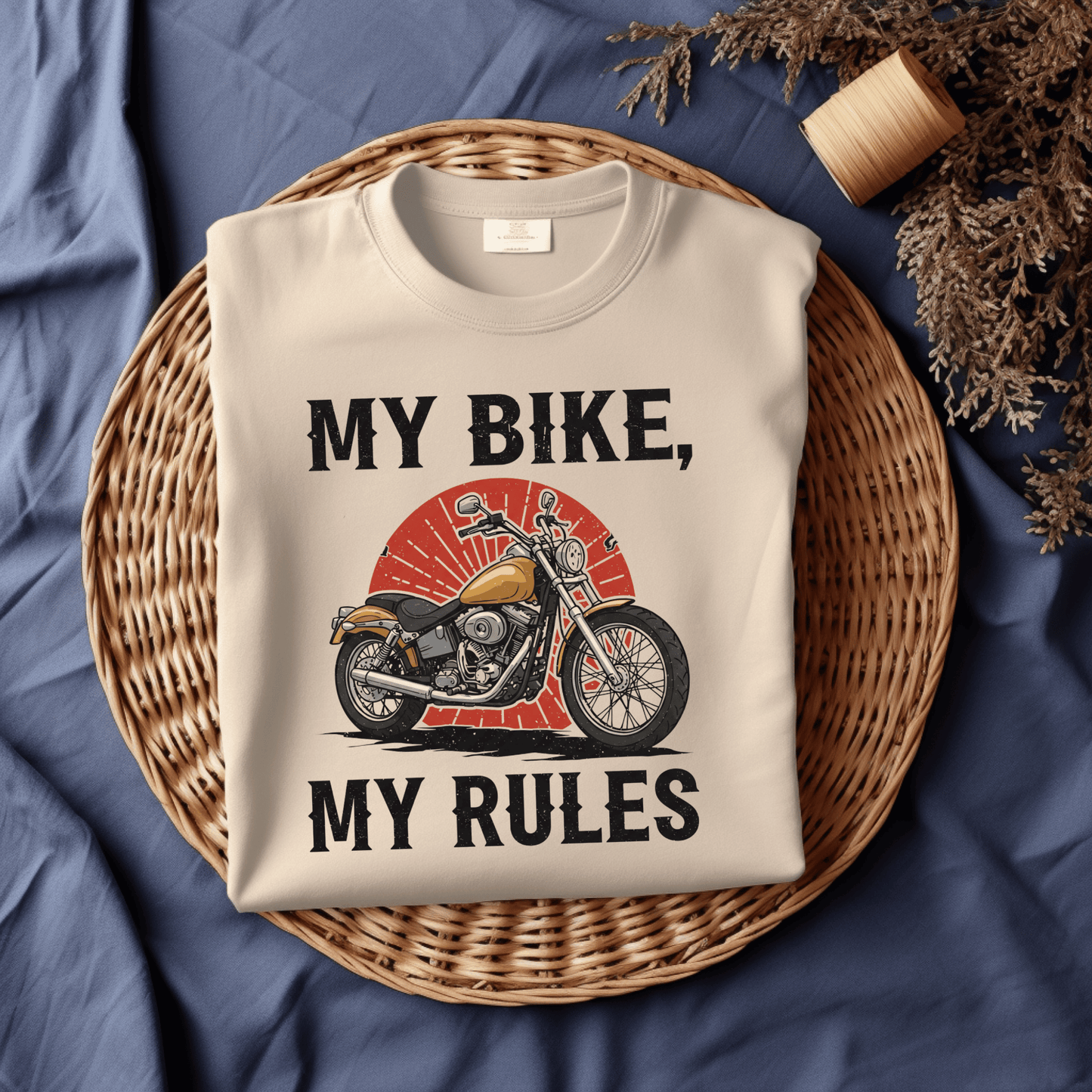 My Bike My Rules Women’s Biker T-Shirt – Heavyweight Gildan® 5000 Crewneck