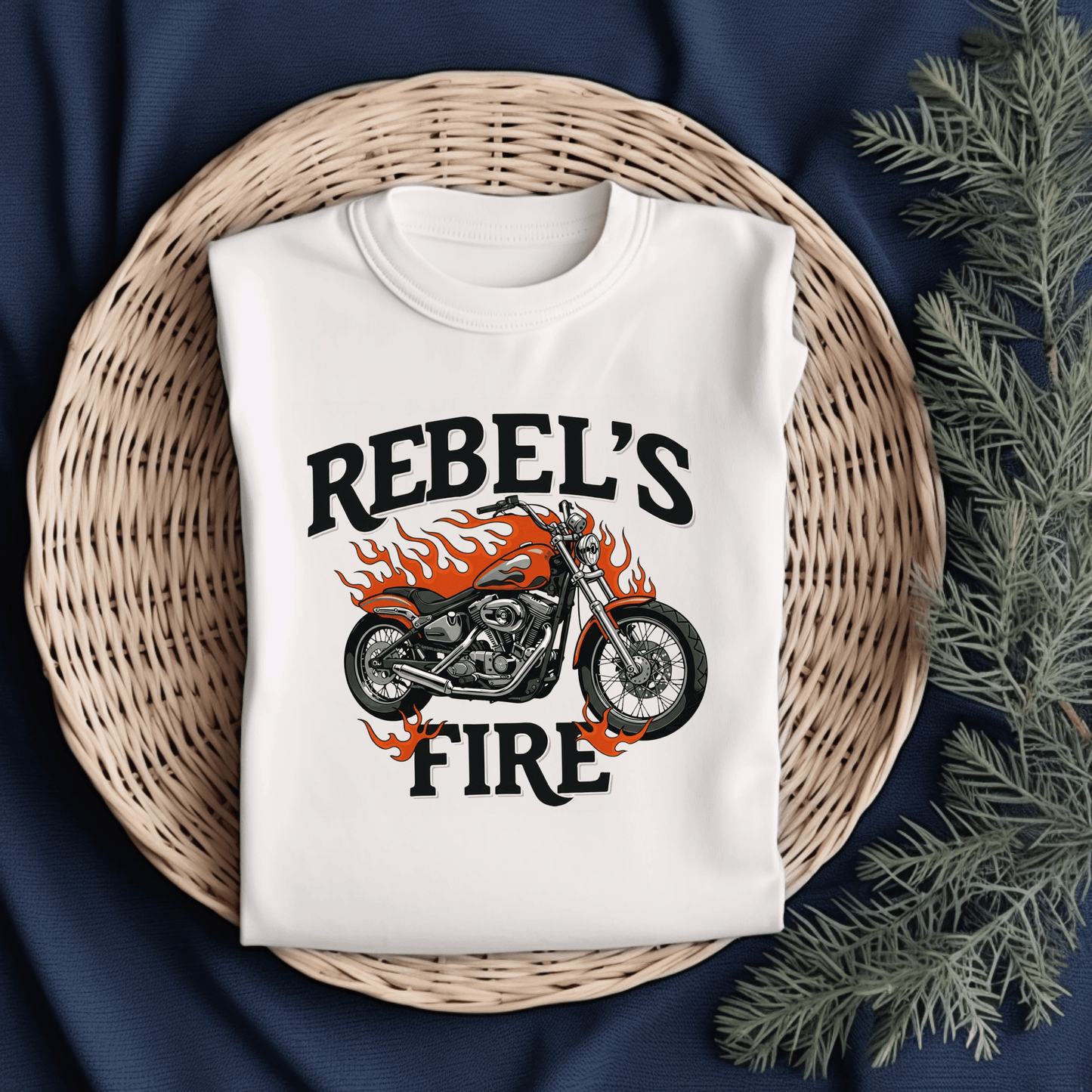 Rebel’s Fire Women’s Biker T-Shirt – Heavyweight Gildan® 5000 Crewneck