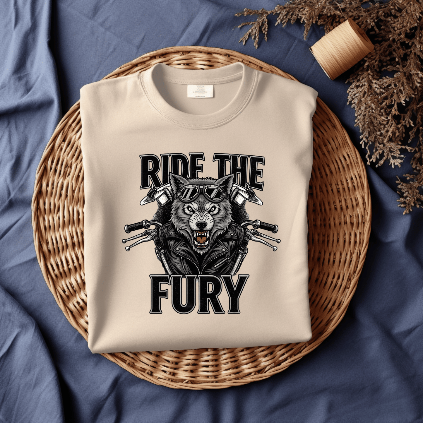 Ride The Fury Women’s Biker T-Shirt – Heavyweight Gildan® 5000 Crewneck