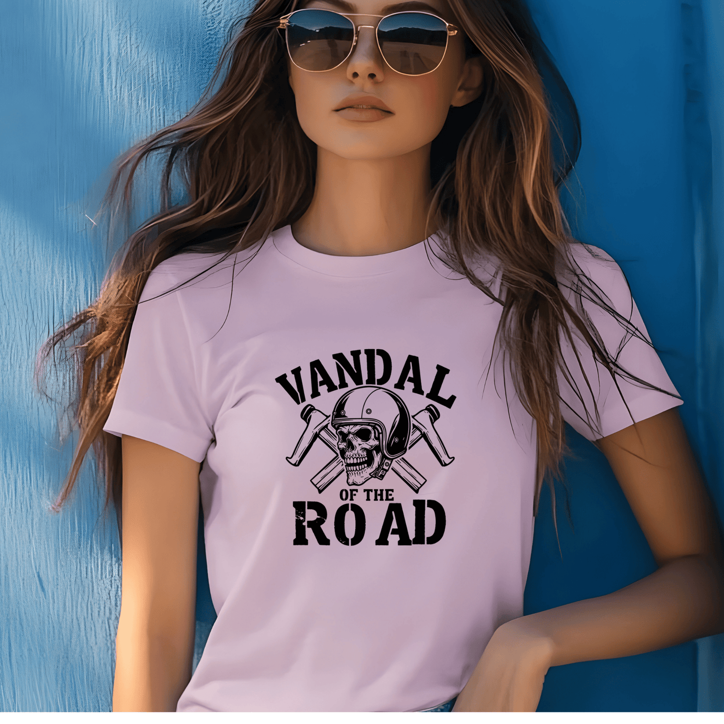 Vandal of the Road Women’s Biker T-Shirt – Heavyweight Gildan® 5000 Crewneck