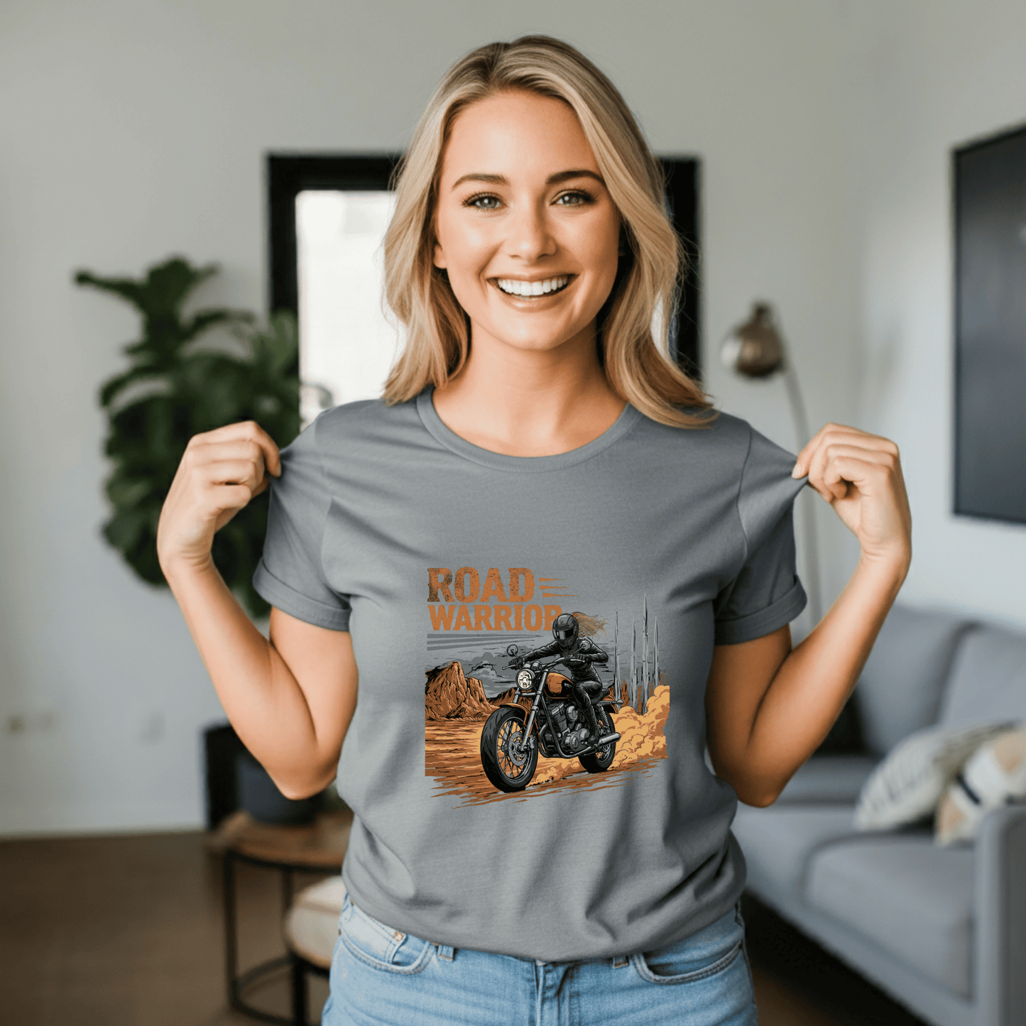 Road Warrior Women’s Biker T-Shirt – Heavyweight Gildan® 5000 Crewneck
