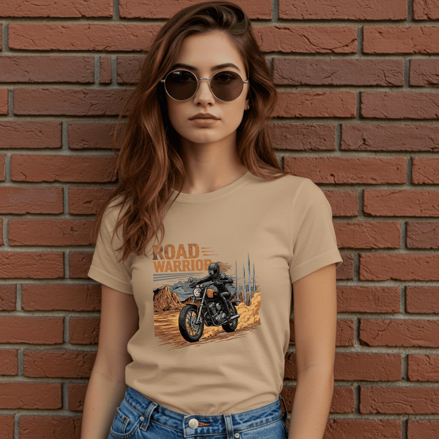 Road Warrior Women’s Biker T-Shirt – Heavyweight Gildan® 5000 Crewneck