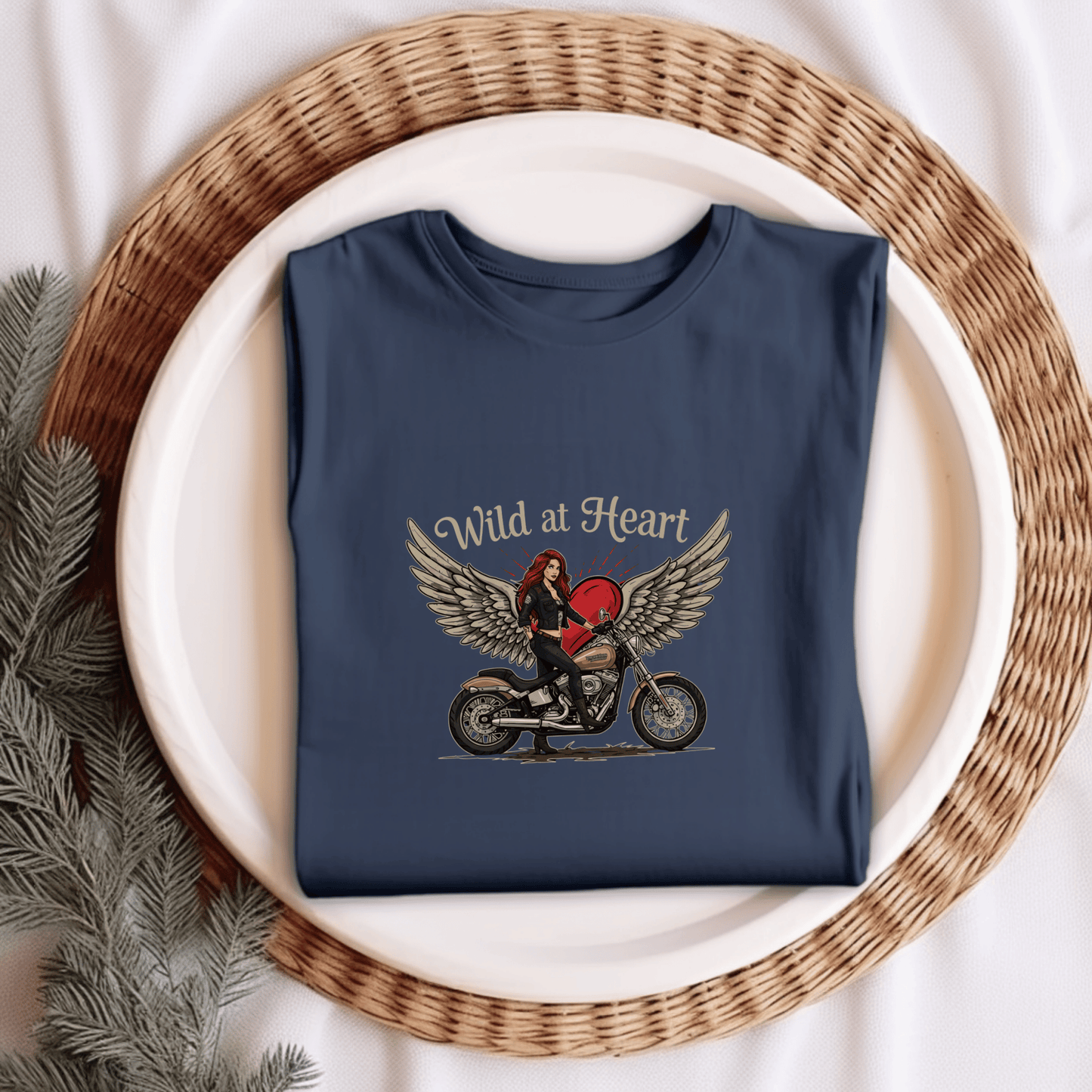 Wild at Heart Women’s Biker T-Shirt – Heavyweight Gildan® 5000 Crewneck