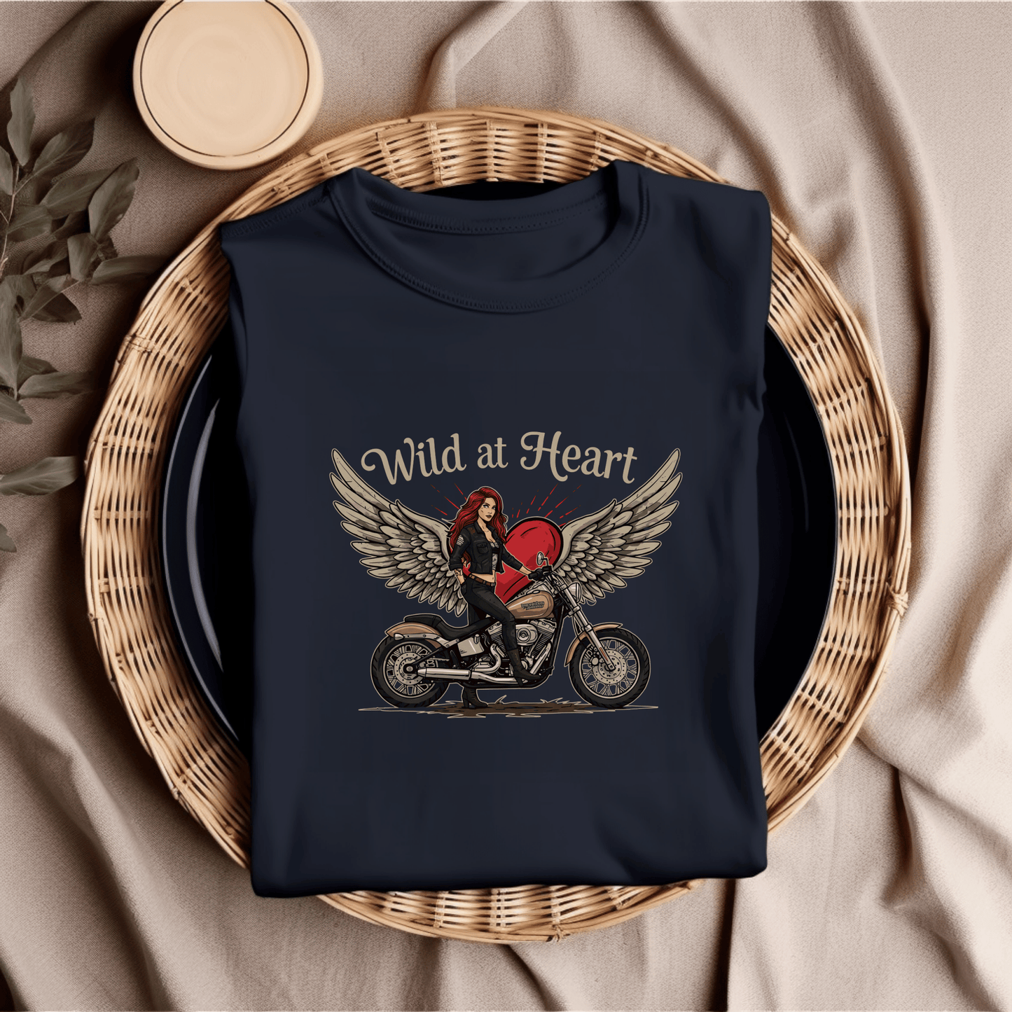 Wild at Heart Women’s Biker T-Shirt – Heavyweight Gildan® 5000 Crewneck