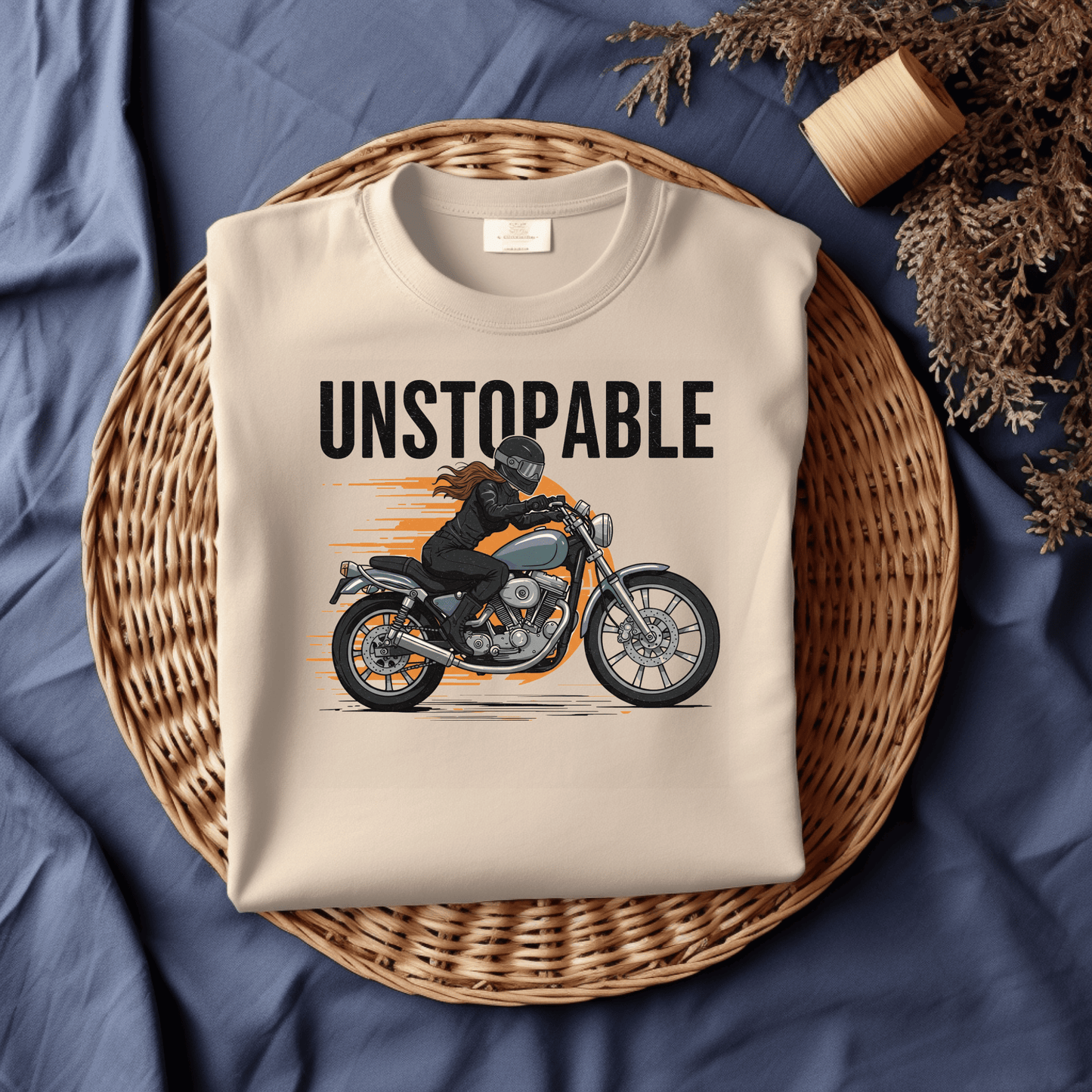 Unstoppable Women’s Biker T-Shirt – Heavyweight Gildan® 5000 Crewneck