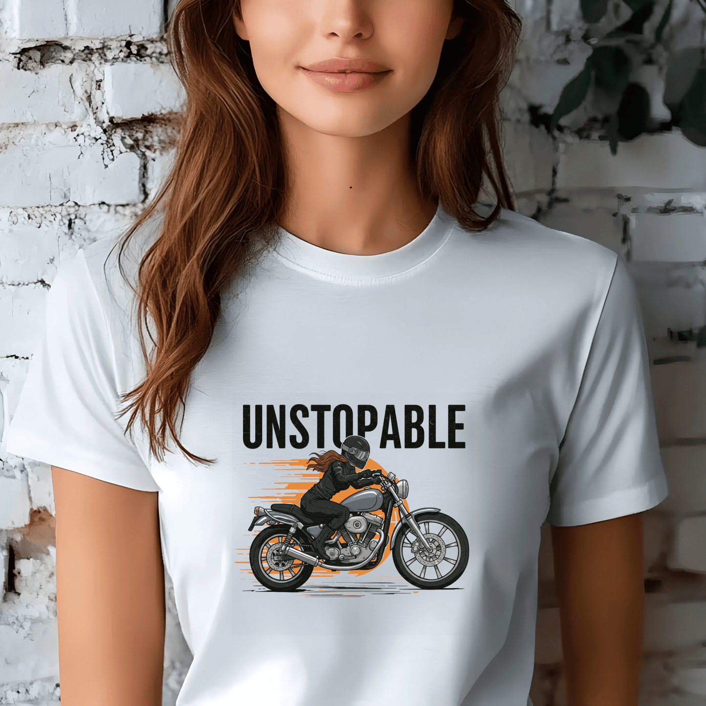Unstoppable Women’s Biker T-Shirt – Heavyweight Gildan® 5000 Crewneck