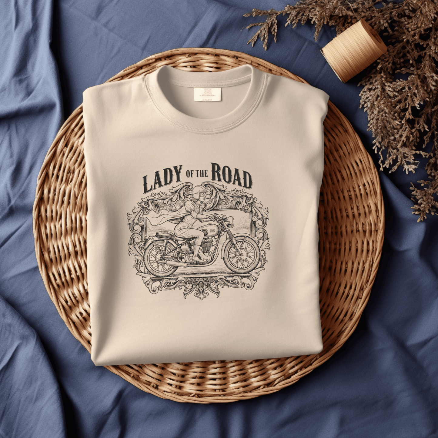 Lady of the Road Women’s Biker T-Shirt – Heavyweight Gildan® 5000 Crewneck