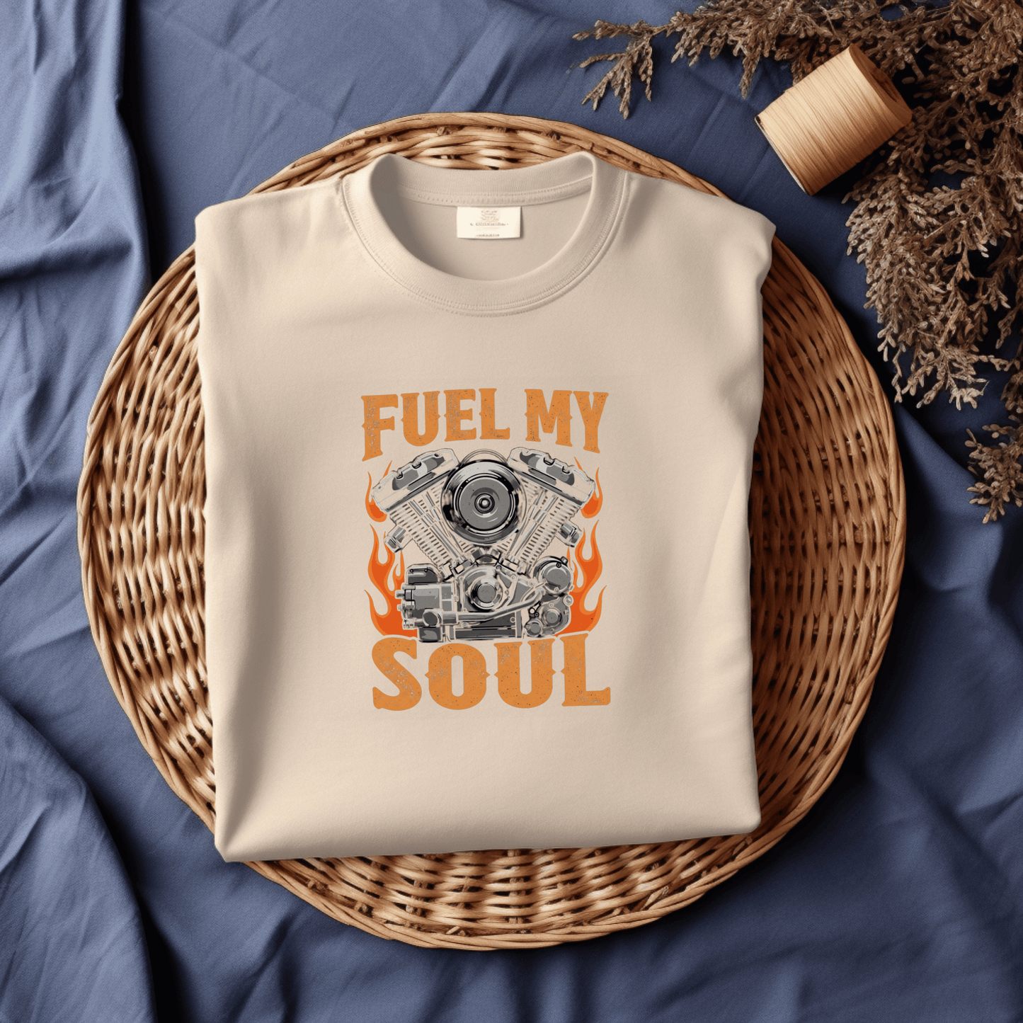 Fuel My Soul Women’s Biker T-Shirt – Heavyweight Gildan® 5000 Crewneck