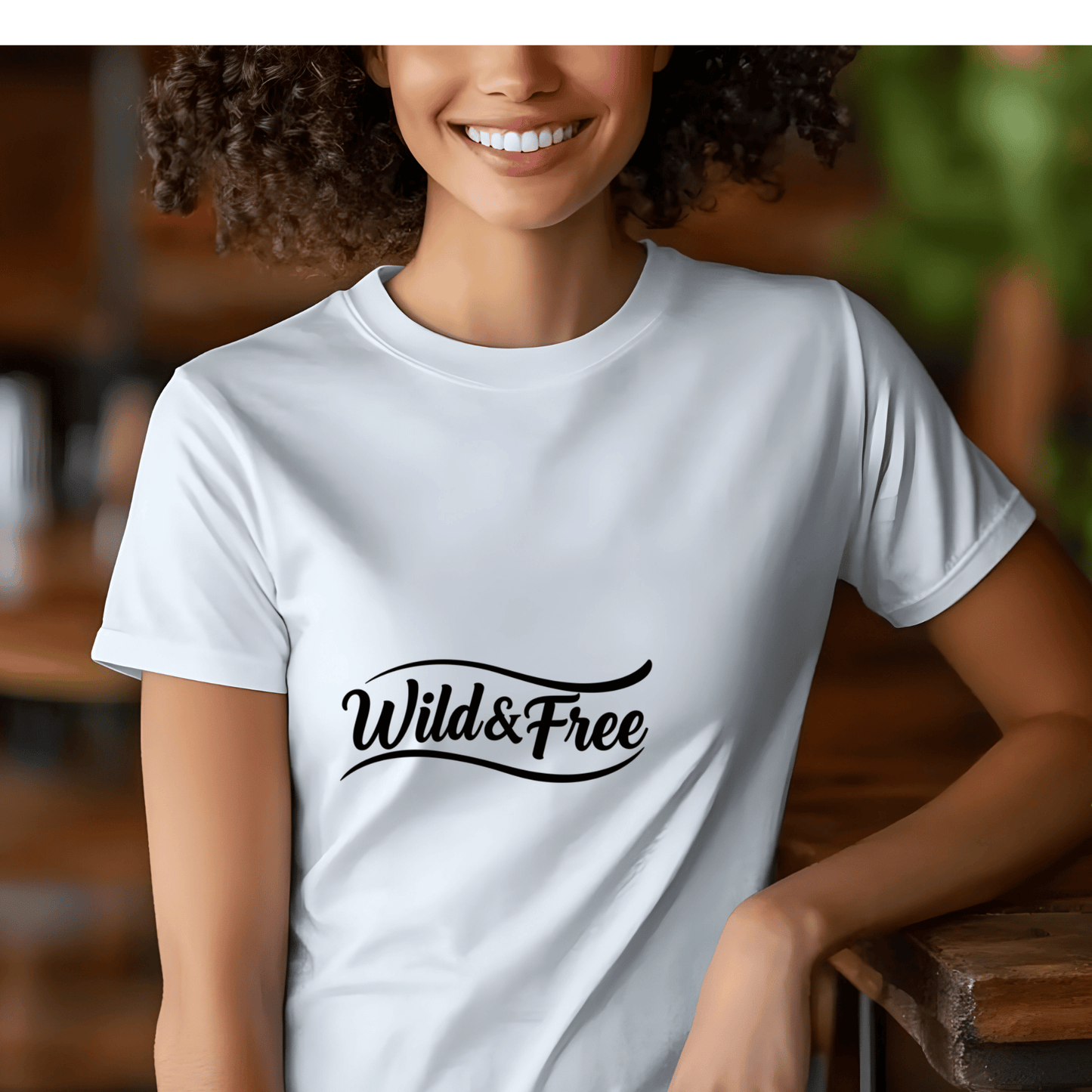 Wild & Free Women’s Biker T-Shirt – Heavyweight Gildan® 5000 Crewneck