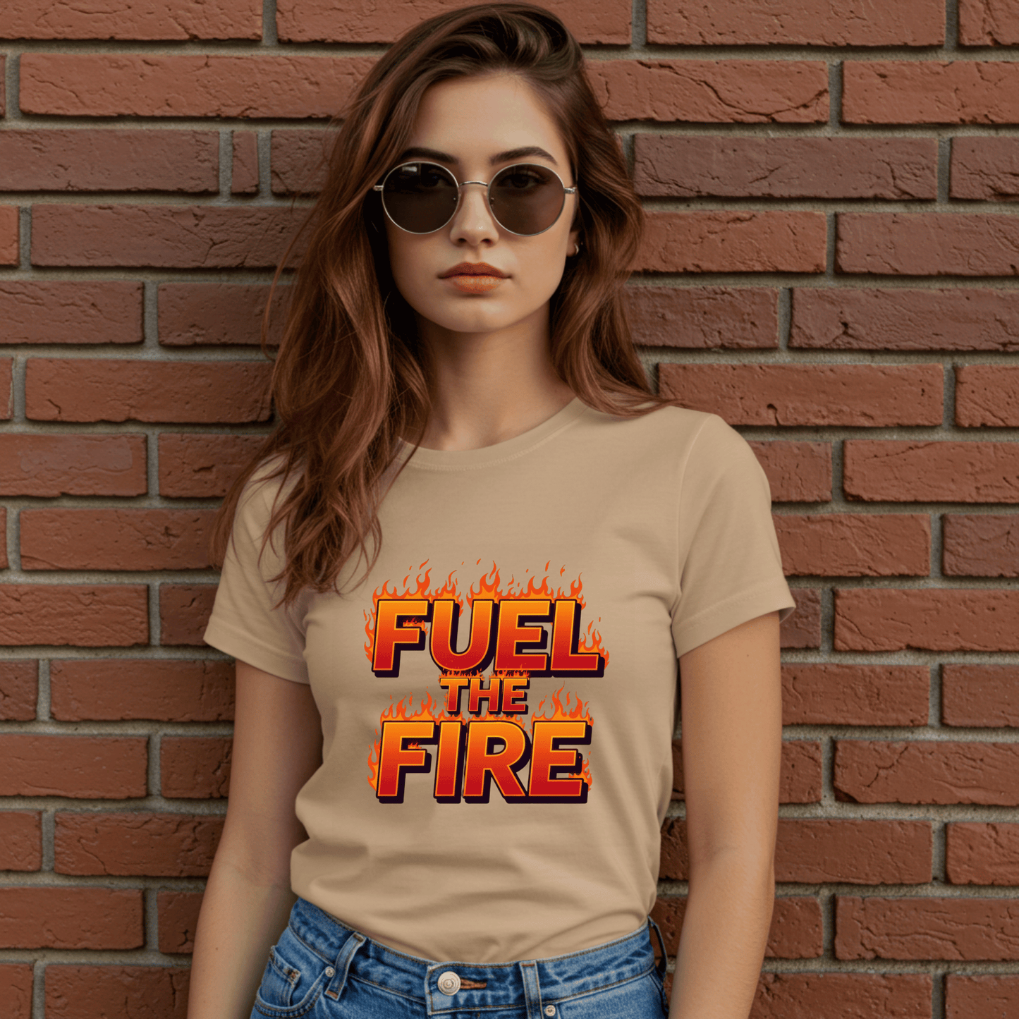 Fuel the Fire Women’s Biker T-Shirt – Heavyweight Gildan® 5000 Crewneck