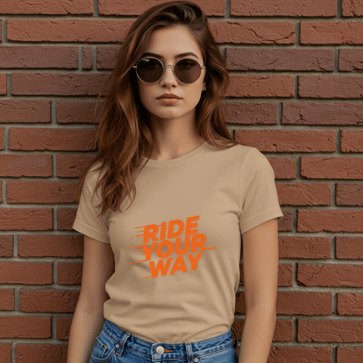 Ride Your Way Women’s Biker T-Shirt – Heavyweight Gildan® 5000 Crewneck