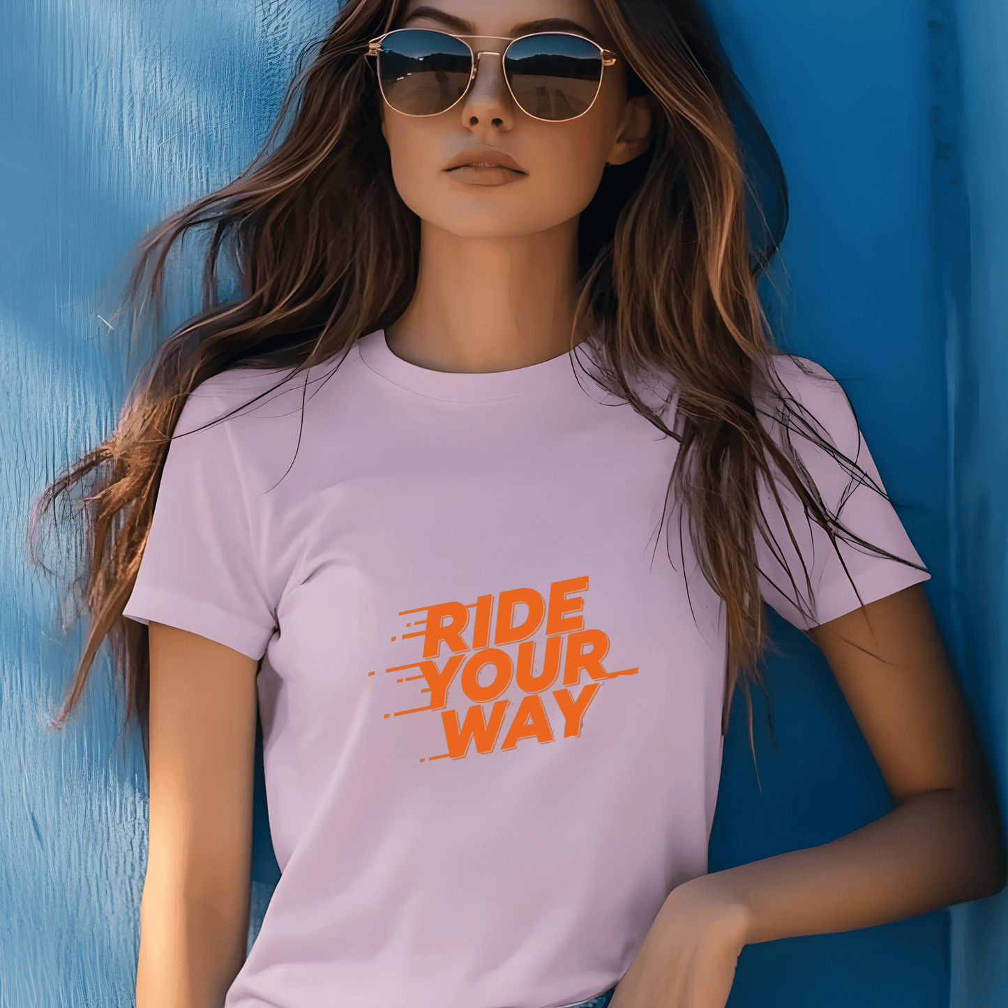 Ride Your Way Women’s Biker T-Shirt – Heavyweight Gildan® 5000 Crewneck