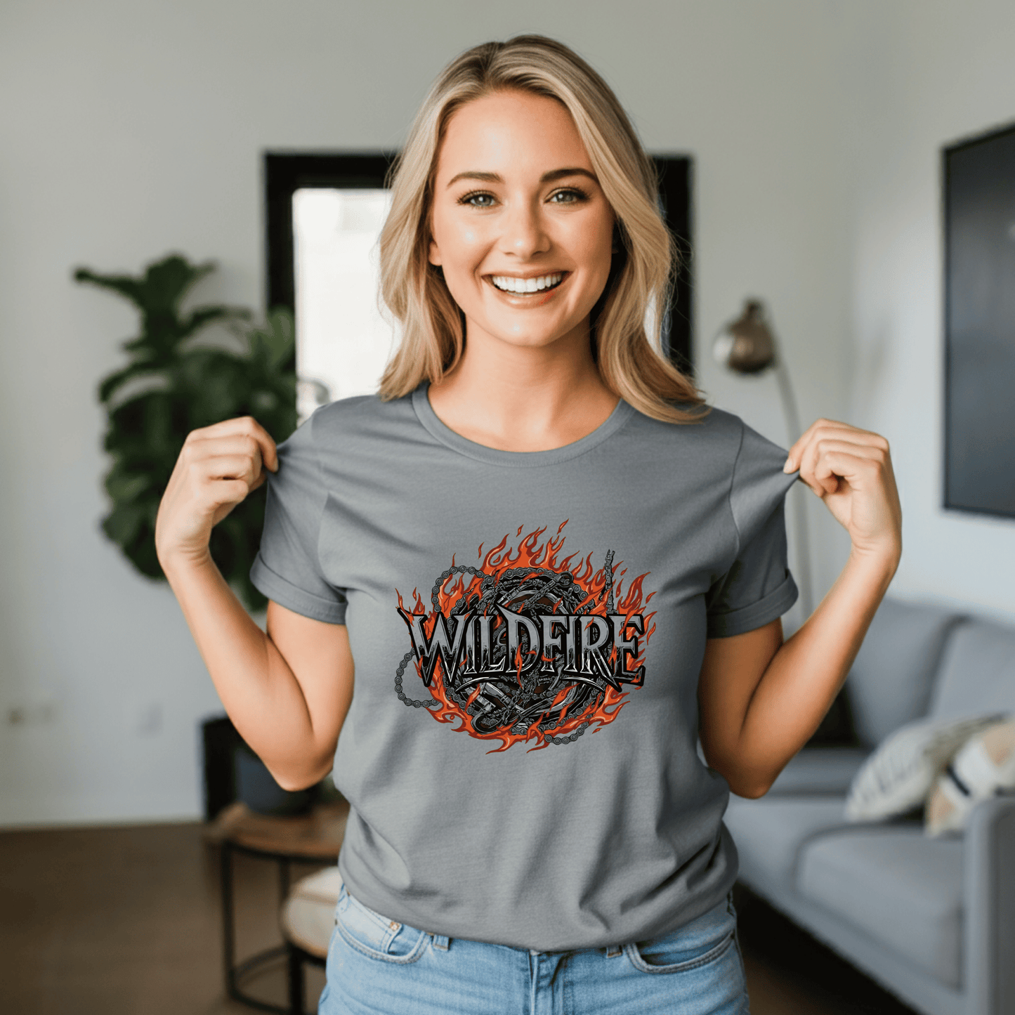 Wildfire Women’s Biker T-Shirt – Heavyweight Gildan® 5000 Crewneck