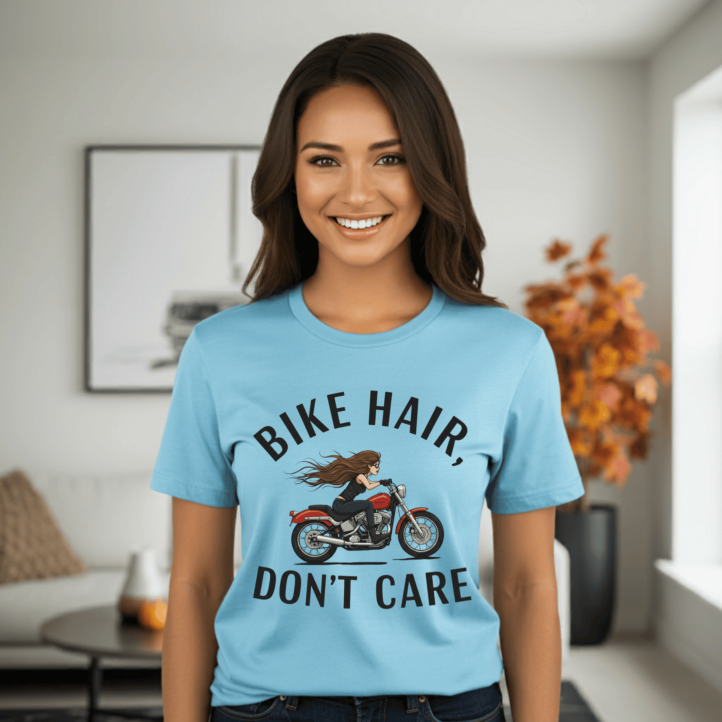 Bike Hair, Don't Care Heavyweight Unisex Crewneck T-shirt | Gildan® 5000