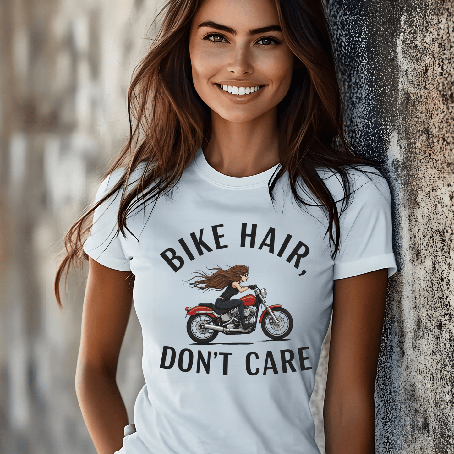 Bike Hair, Don't Care Heavyweight Unisex Crewneck T-shirt | Gildan® 5000