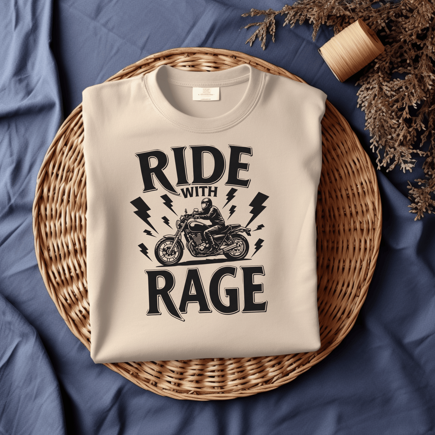 Ride With Rage Women’s Biker T-Shirt – Heavyweight Gildan® 5000 Crewneck