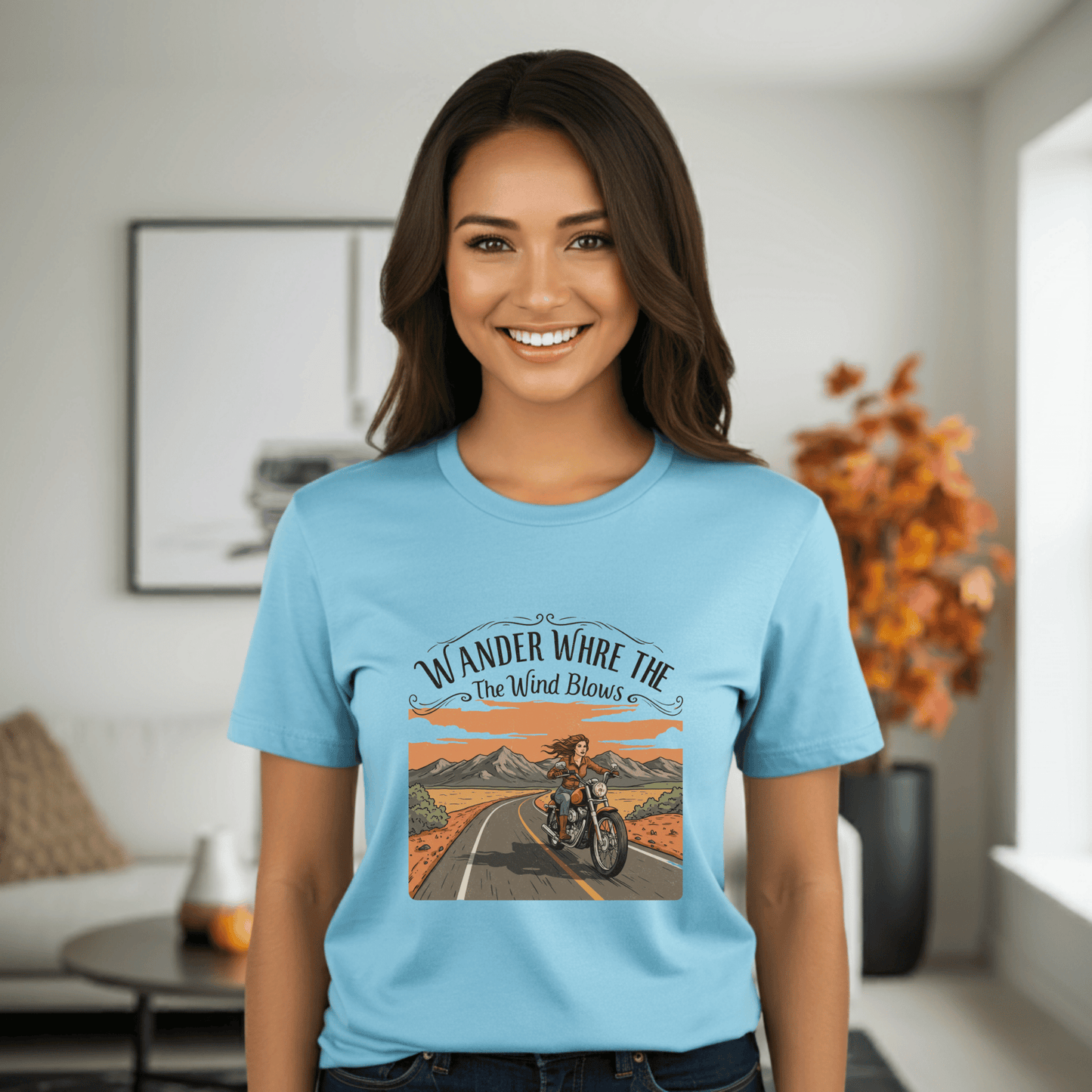 Wander Where The Wind Blows Women’s Biker T-Shirt – Heavyweight Gildan® 5000