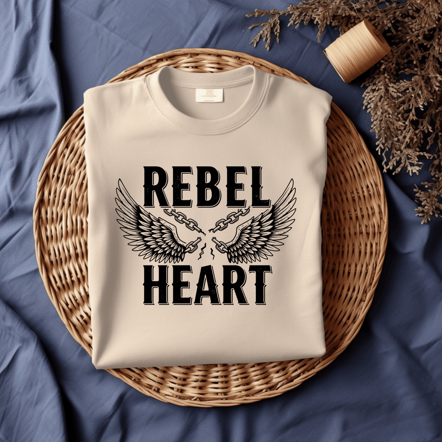 Rebel Heart Women’s Biker T-Shirt – Heavyweight Gildan® 5000 Crewneck