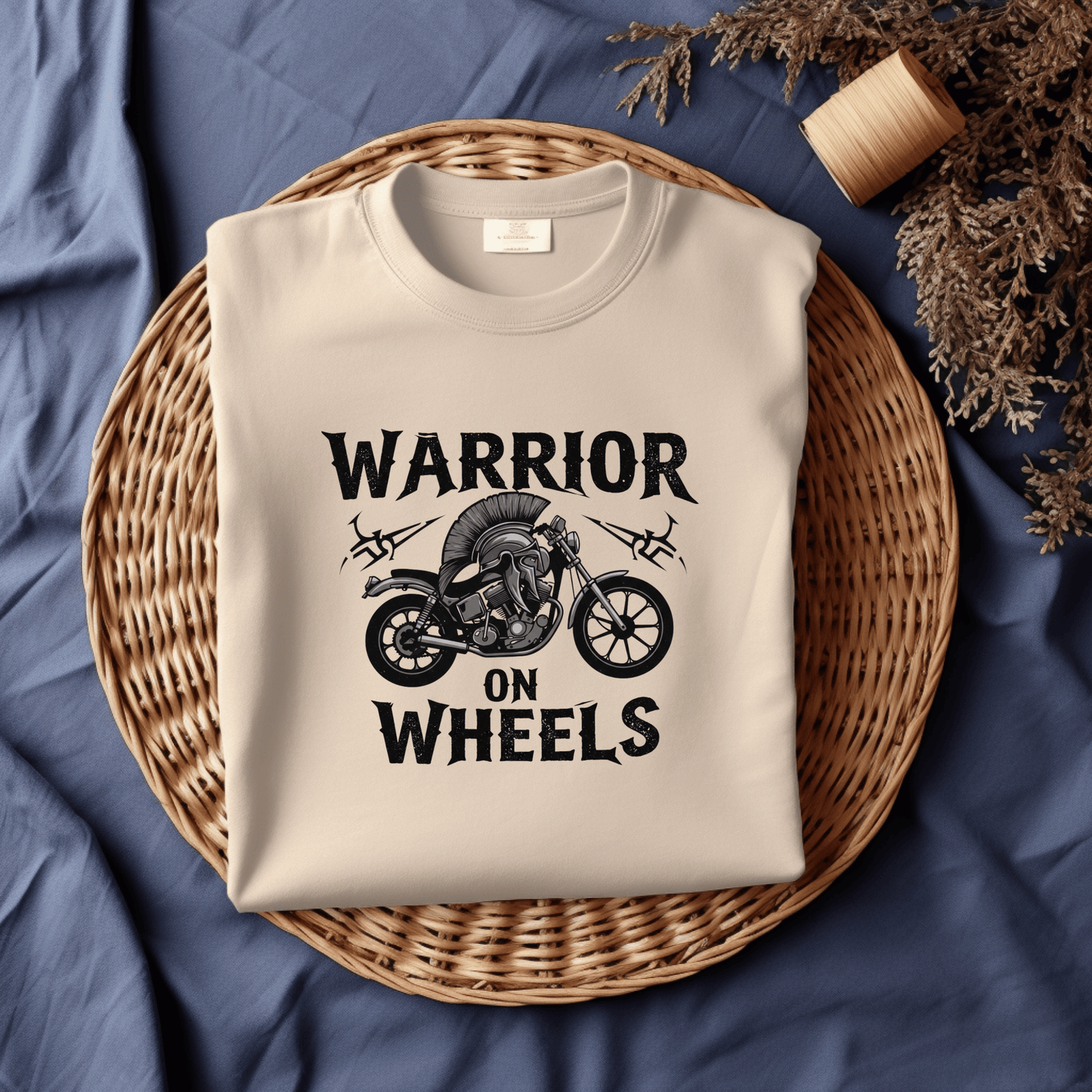 Warrior on Wheels Women’s Biker T-Shirt – Heavyweight Gildan® 5000 Crewneck