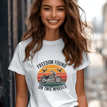Freedom Found Women’s Biker T-Shirt – Heavyweight Gildan® 5000 Crewneck