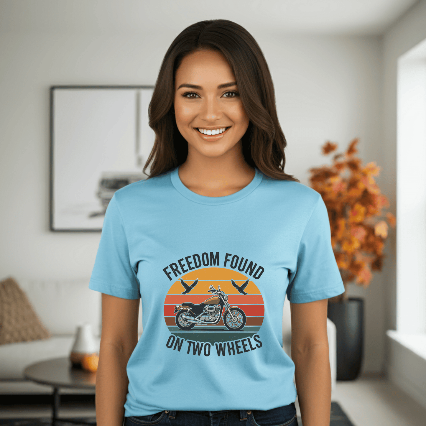 Freedom Found Women’s Biker T-Shirt – Heavyweight Gildan® 5000 Crewneck