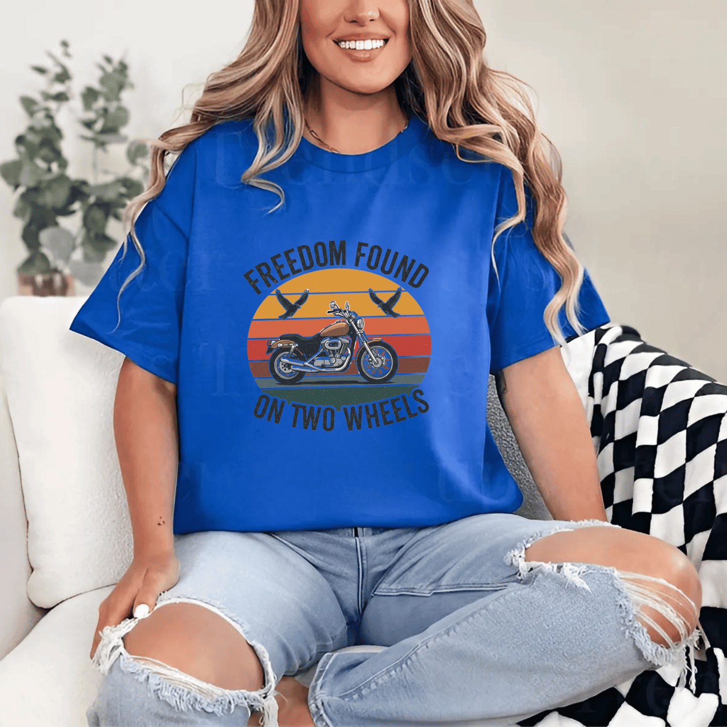 Freedom Found Women’s Biker T-Shirt – Heavyweight Gildan® 5000 Crewneck