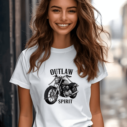 Outlaw Spirit Women’s Biker T-Shirt – Heavyweight Gildan® 5000 Crewneck