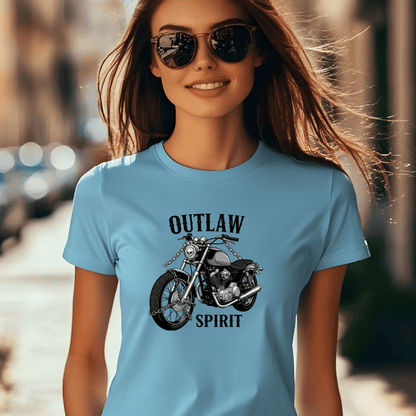 Outlaw Spirit Women’s Biker T-Shirt – Heavyweight Gildan® 5000 Crewneck