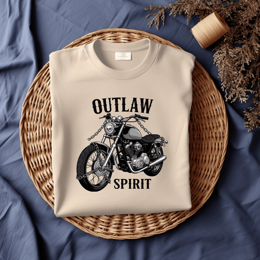 Outlaw Spirit Women’s Biker T-Shirt – Heavyweight Gildan® 5000 Crewneck