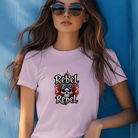 Rebel Women’s Biker T-Shirt – Heavyweight Gildan® 5000 Crewneck