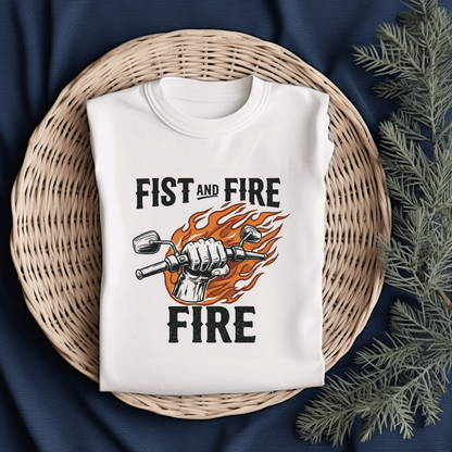 Fist and Fire Women’s Biker T-Shirt – Heavyweight Gildan® 5000 Crewneck