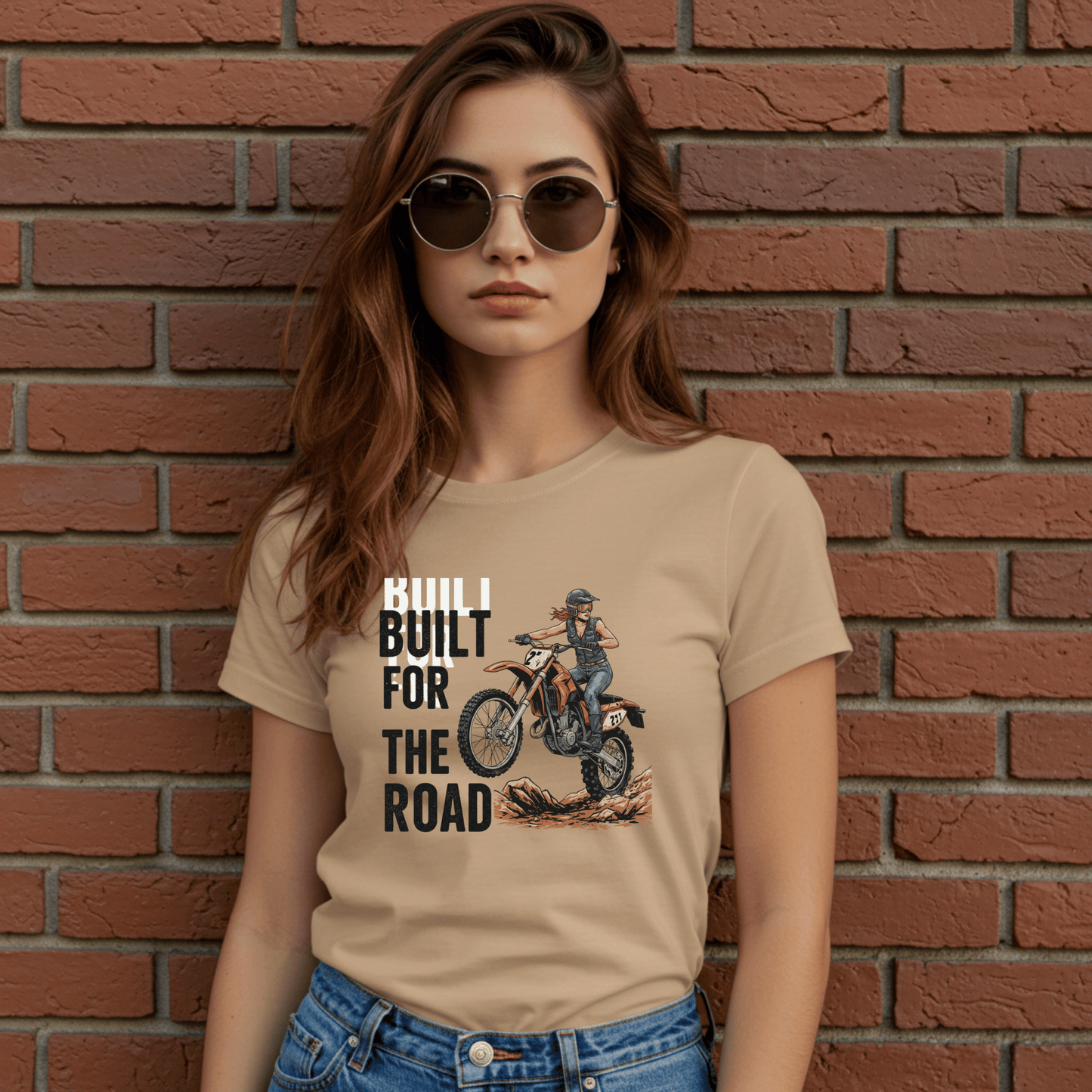 Built for the Road Women’s Biker T-Shirt – Heavyweight Gildan® 5000 Crewnec