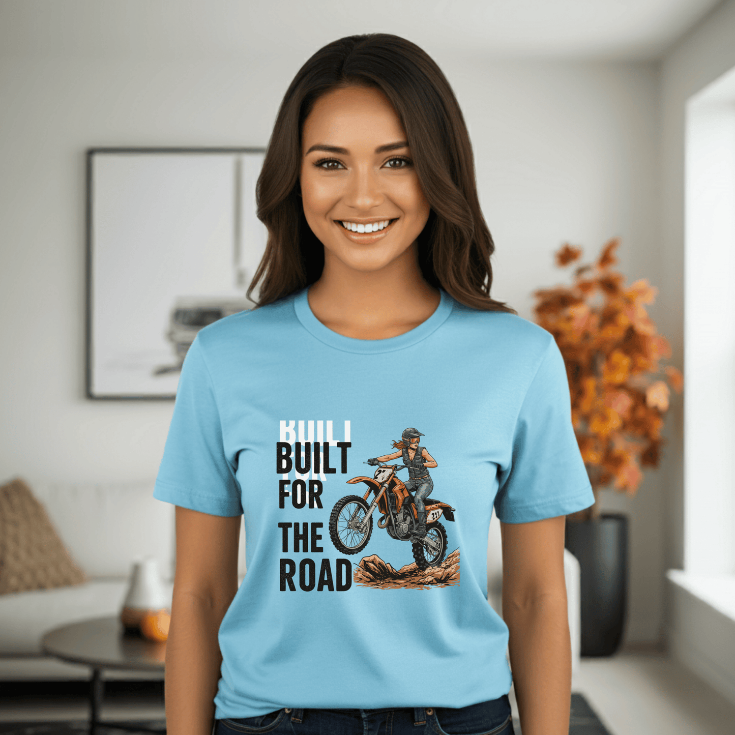 Built for the Road Women’s Biker T-Shirt – Heavyweight Gildan® 5000 Crewnec
