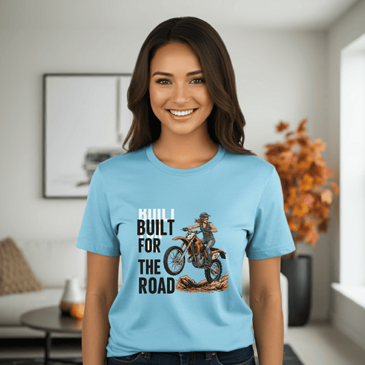 Built for the Road Women’s Biker T-Shirt – Heavyweight Gildan® 5000 Crewnec