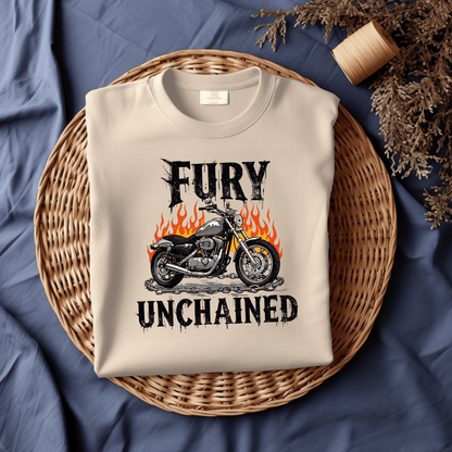 Fury Unchained Women’s Biker T-Shirt – Heavyweight Gildan® 5000 Crewneck