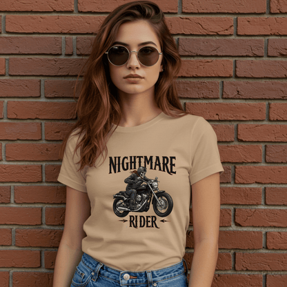 Nightmare Rider Women’s Biker T-Shirt – Heavyweight Gildan® 5000 Crewneck