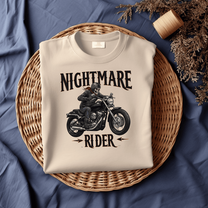 Nightmare Rider Women’s Biker T-Shirt – Heavyweight Gildan® 5000 Crewneck