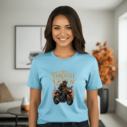 Throttle Queen Women’s Biker T-Shirt – Heavyweight Gildan® 5000 Crewneck