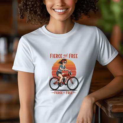 Fierce and Free Women’s Biker T-Shirt – Heavyweight Gildan® 5000 Crewneck
