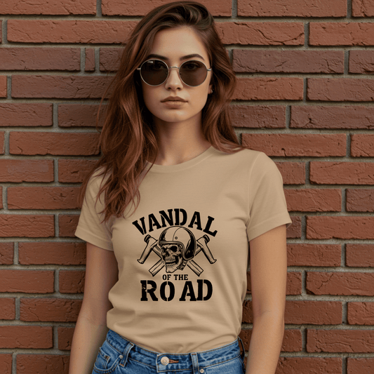 Vandal of the Road Women’s Biker T-Shirt – Heavyweight Gildan® 5000 Crewneck