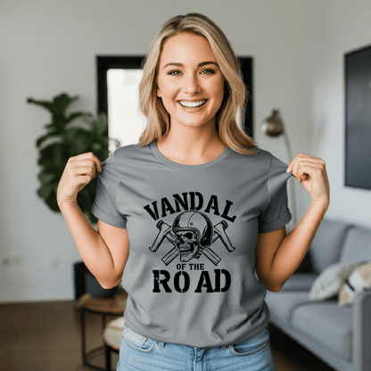 Vandal of the Road Women’s Biker T-Shirt – Heavyweight Gildan® 5000 Crewneck