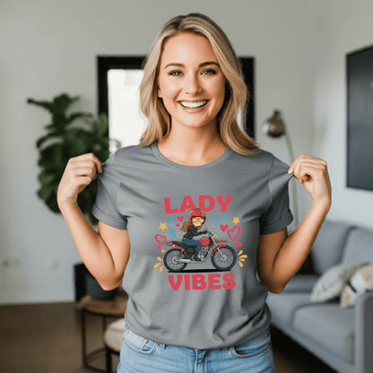 Lady Vibes Women’s Biker T-Shirt – Heavyweight Gildan® 5000 Crewneck