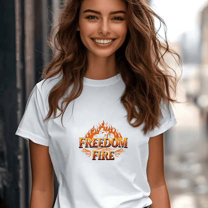 Freedom Fire Women’s Biker T-Shirt – Heavyweight Gildan® 5000