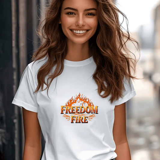 Freedom Fire Women’s Biker T-Shirt – Heavyweight Gildan® 5000