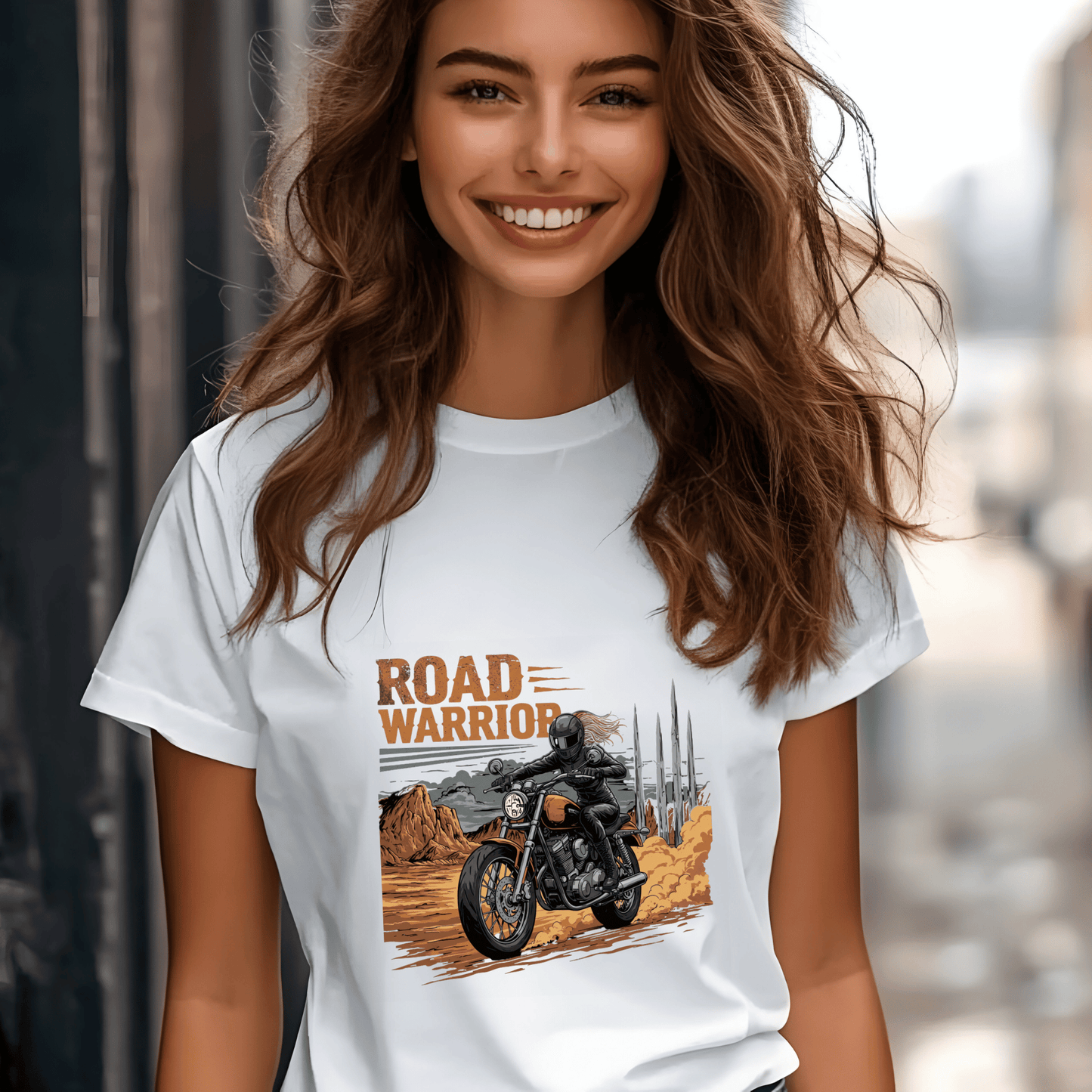 Road Warrior Women’s Biker T-Shirt – Heavyweight Gildan® 5000 Crewneck
