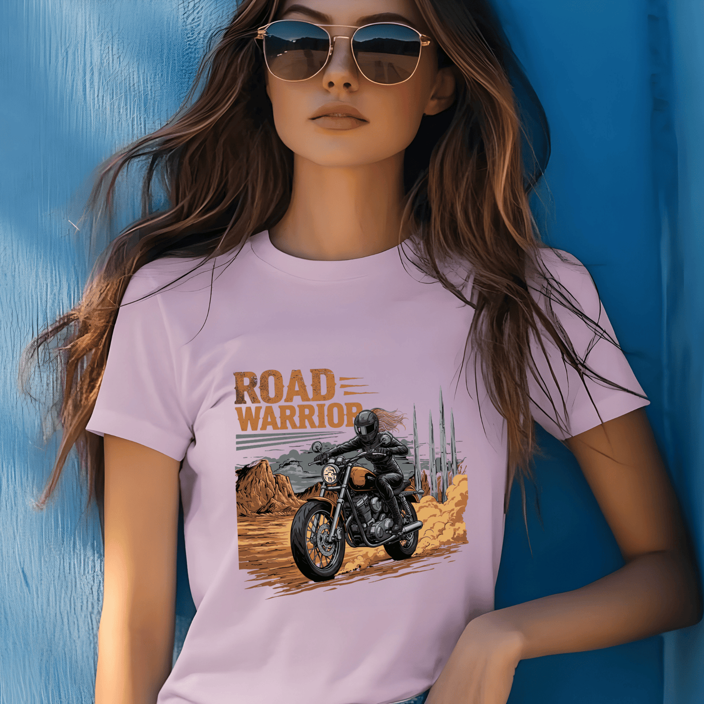 Road Warrior Women’s Biker T-Shirt – Heavyweight Gildan® 5000 Crewneck