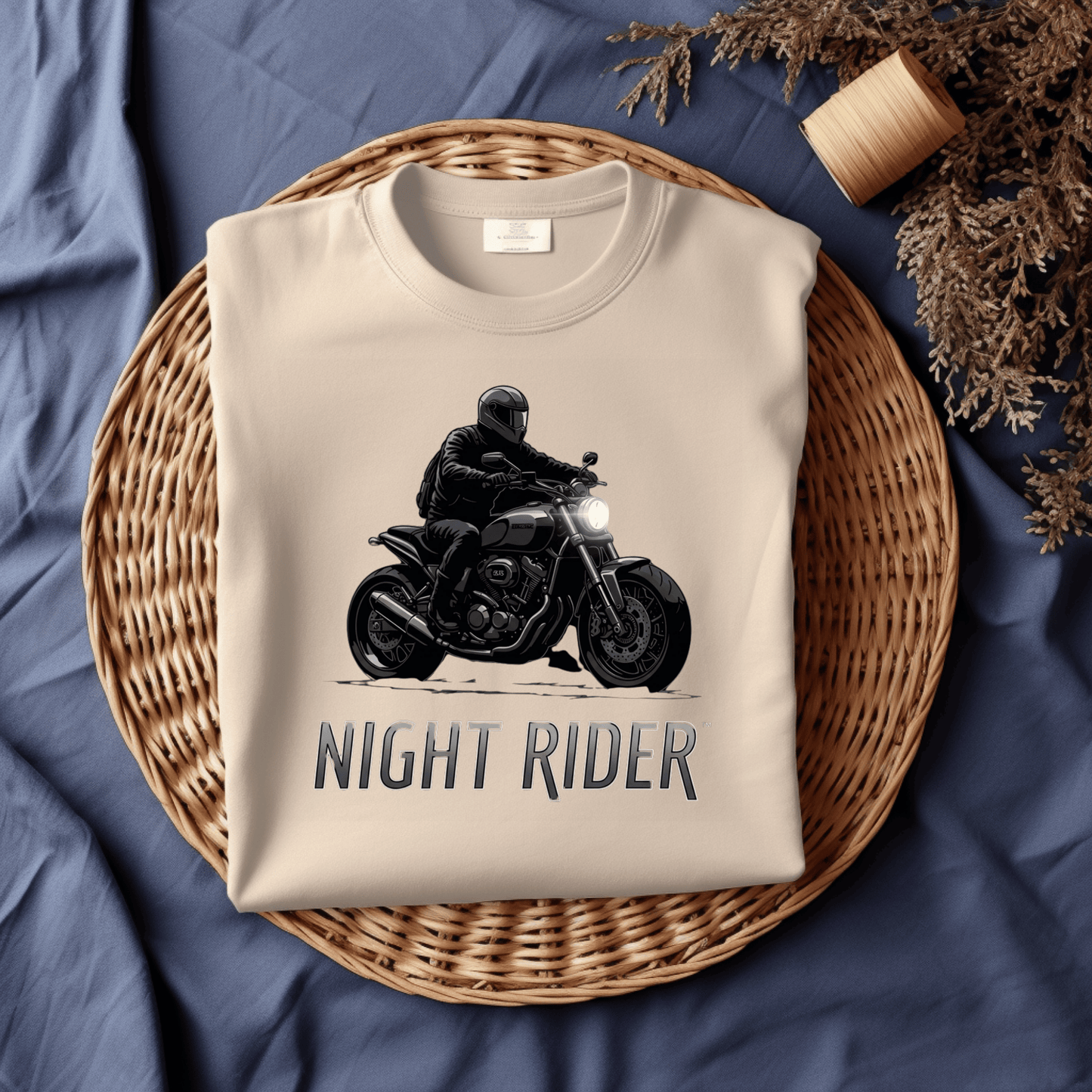 Night Rider Women’s Biker T-Shirt – Heavyweight Gildan® 5000 Crewneck